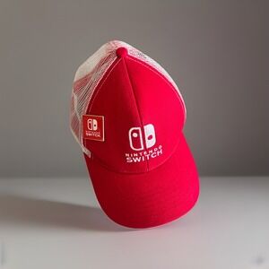 Nintendo Switch Trucker Snapback Hat & Pin E3 2016 Pax East Promo Merch Red EUC